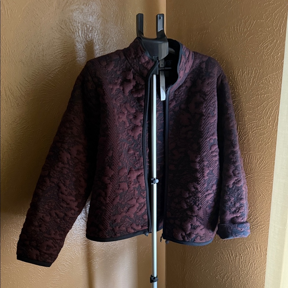 lululemon athletica Burgundy and Black Textured Teddy Jacket
